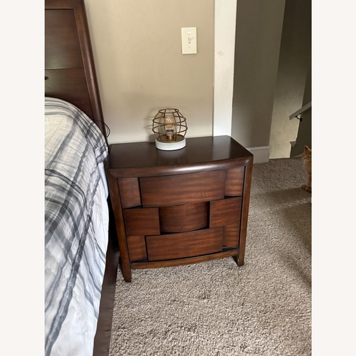 Used Rooms To Go Dark Brown Wood Nightstand for sale on AptDeco