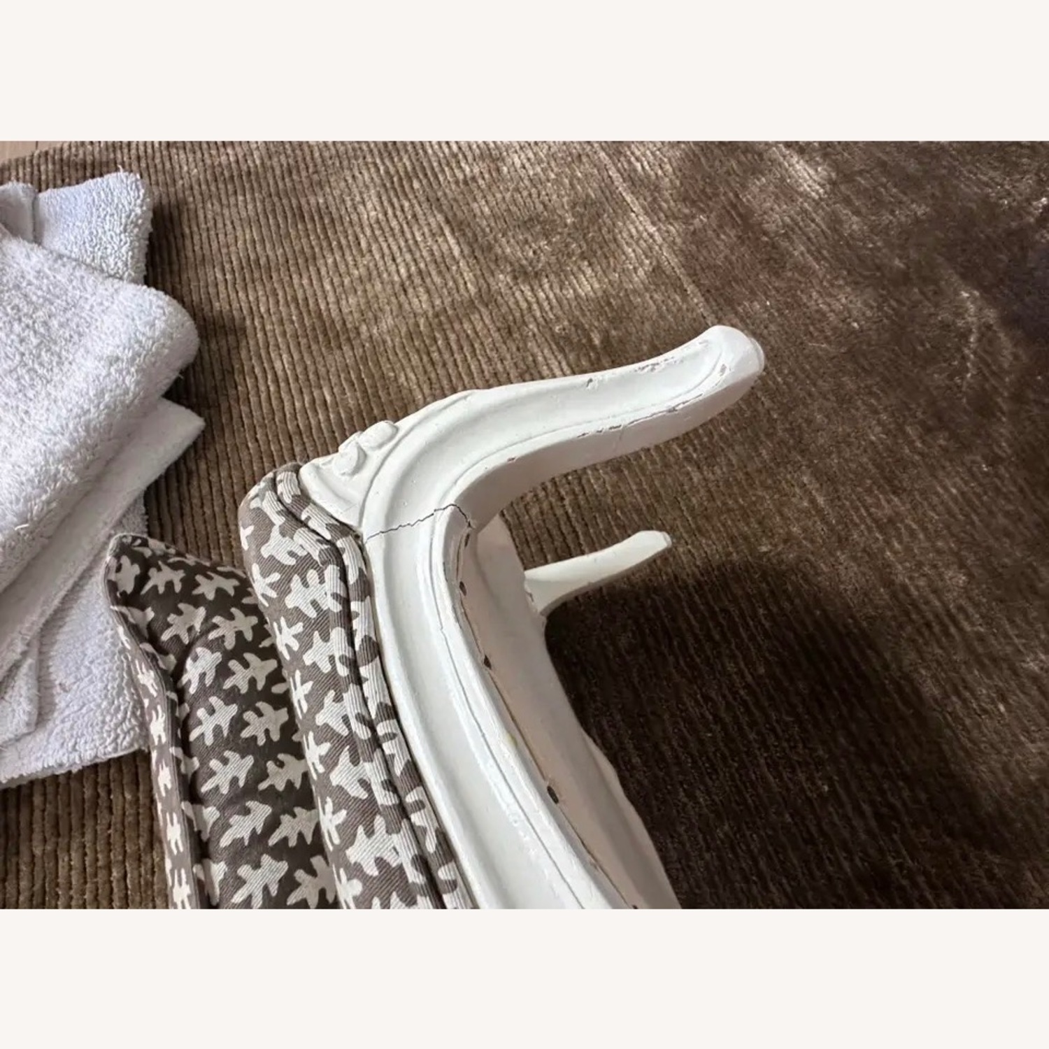 Vintage/Antique White Wood Accent Chair - image-6