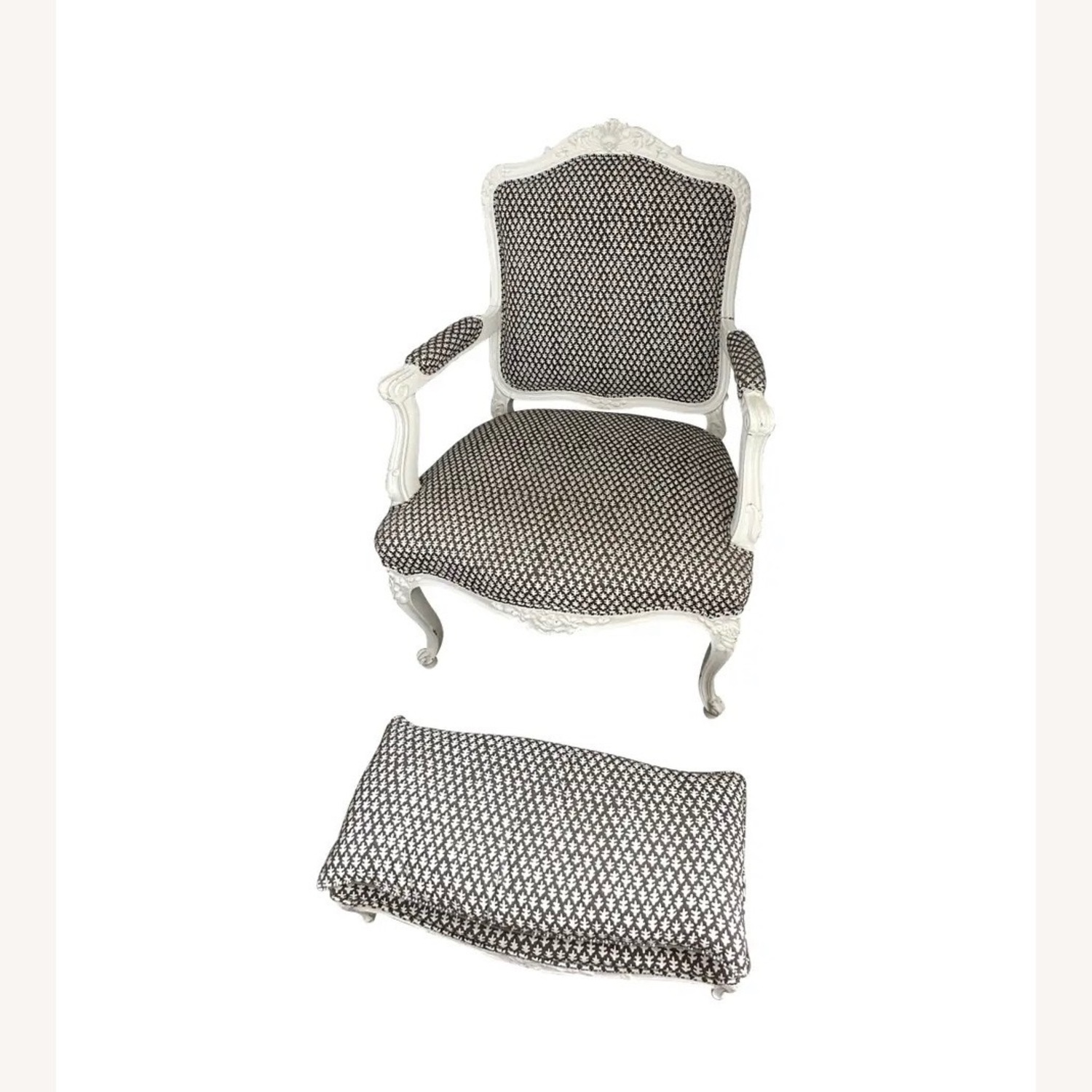 Vintage/Antique White Wood Accent Chair - image-1