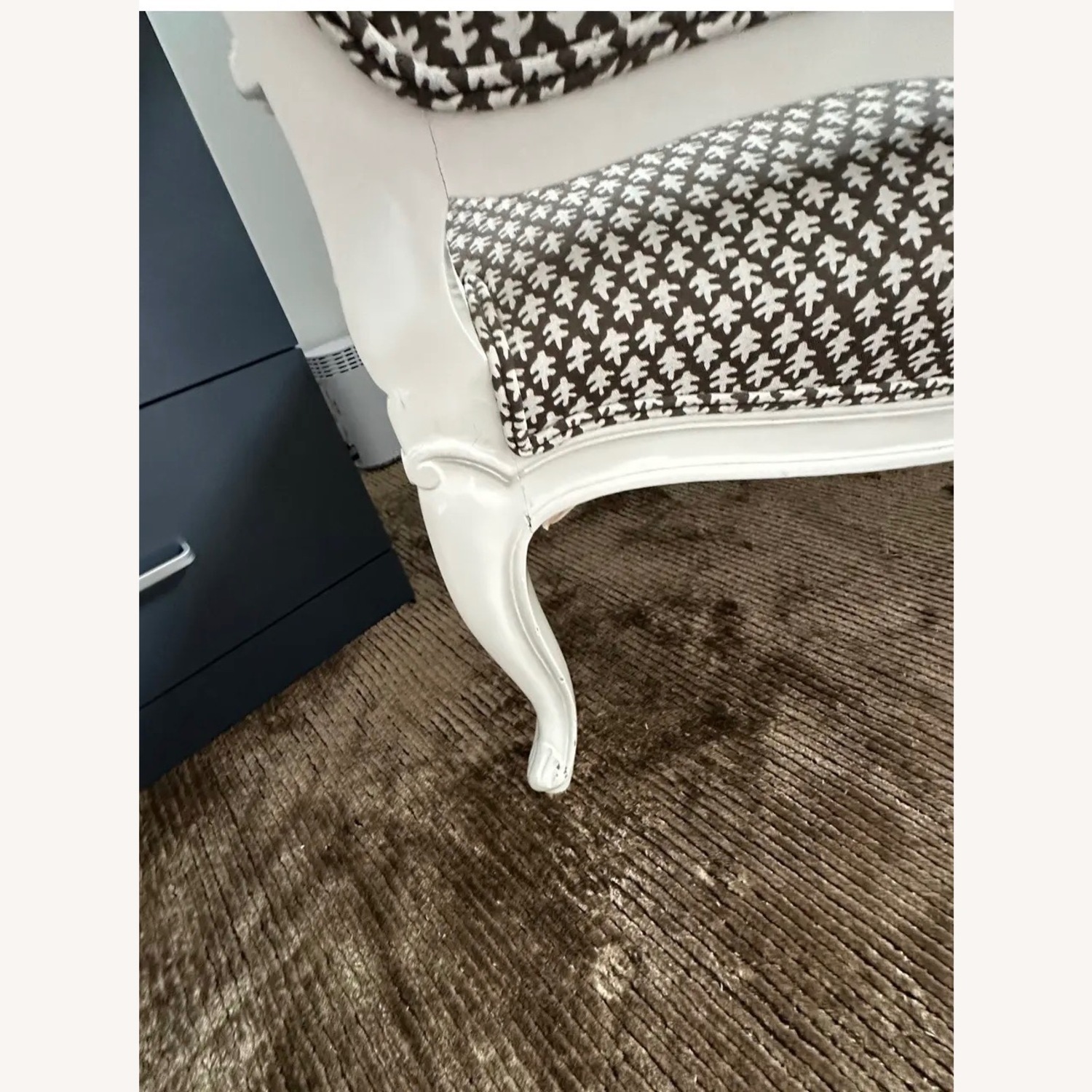Vintage/Antique White Wood Accent Chair - image-4