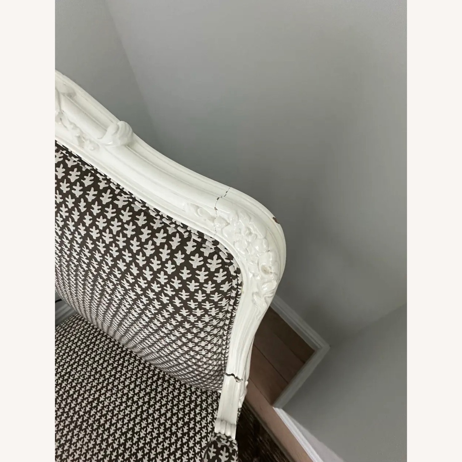 Vintage/Antique White Wood Accent Chair - image-3