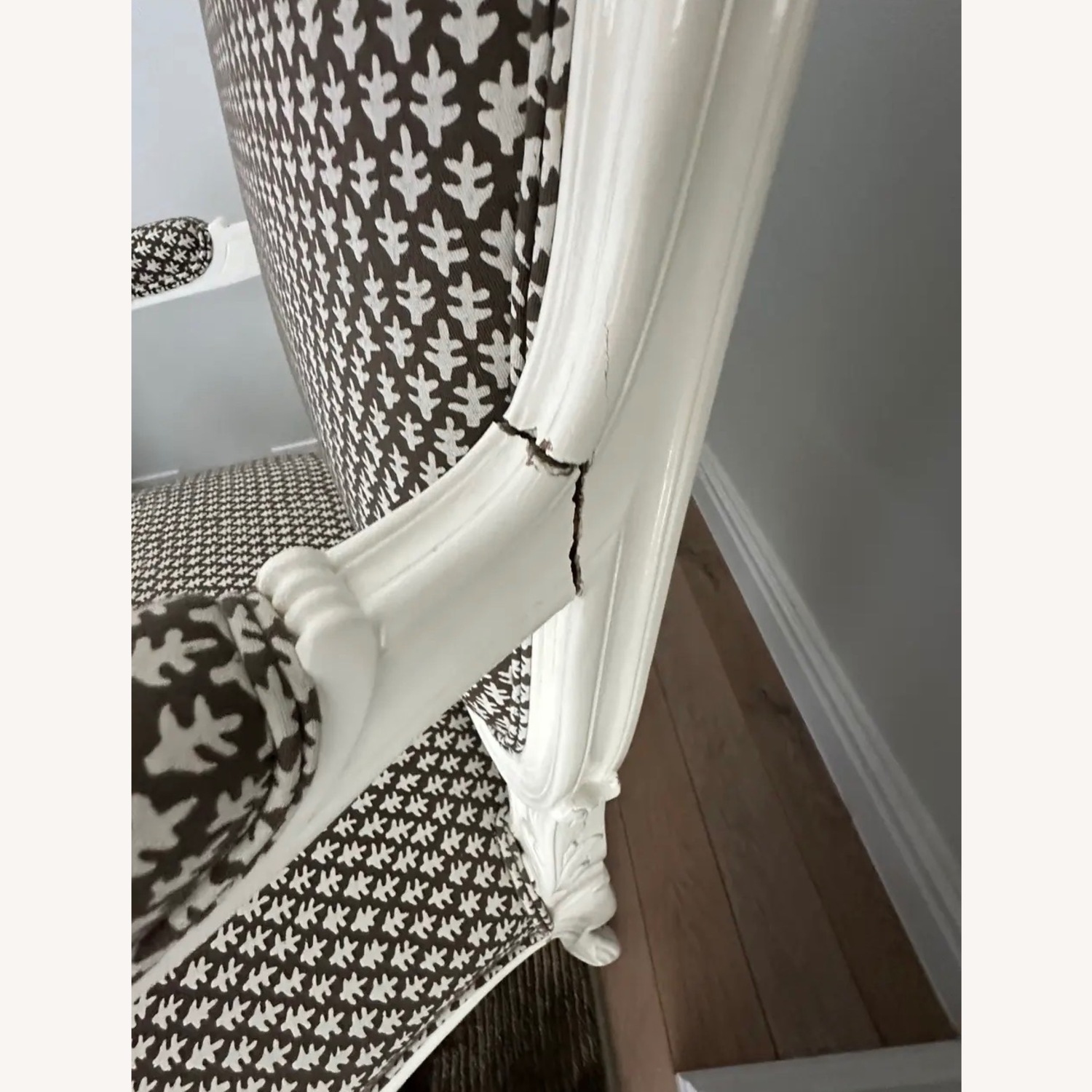 Vintage/Antique White Wood Accent Chair - image-13