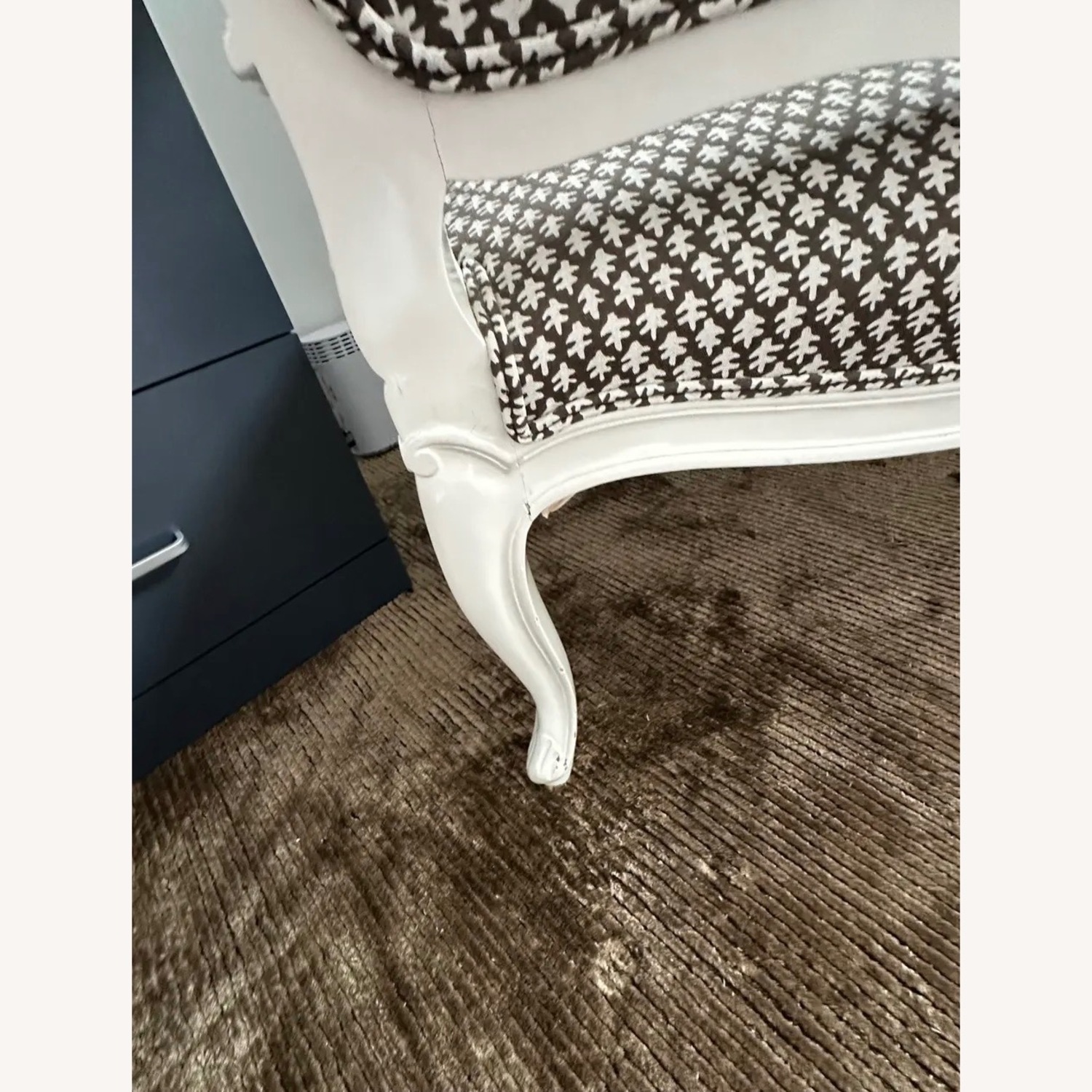 Vintage/Antique White Wood Accent Chair - image-5