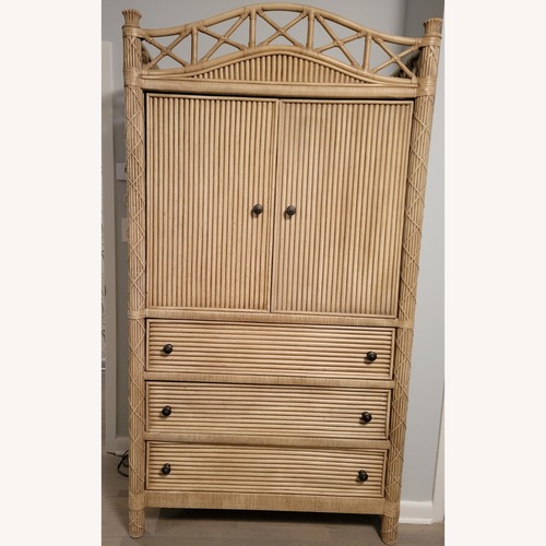 Used Vintage/Antique Finds Natural Bamboo Armoire for sale on AptDeco