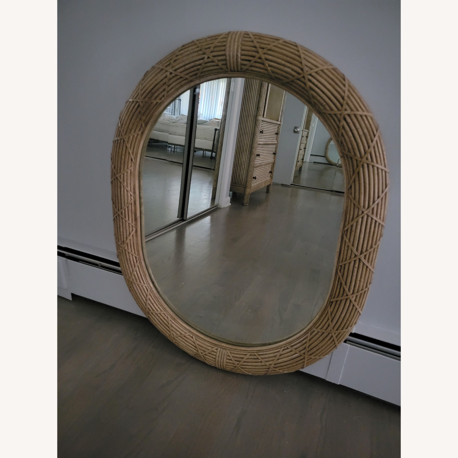 Vintage/Antique Finds Natural Bamboo Wall Mirror - image-1