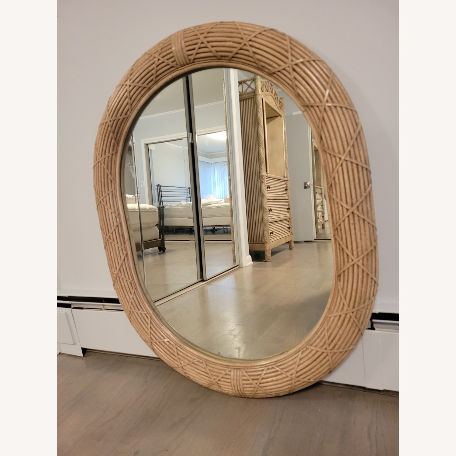 Vintage/Antique Finds Natural Bamboo Wall Mirror - image-7