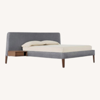 Design Within Reach Light Gray Wool Queen Bed