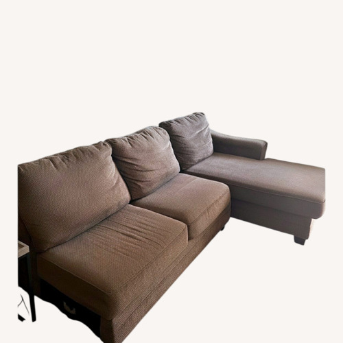 Used Dark Brown Fabric 2 Piece Sectional for sale on AptDeco