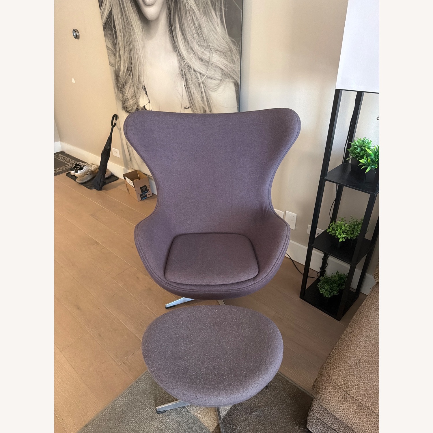 Purple Fabric Accent Chair - image-2