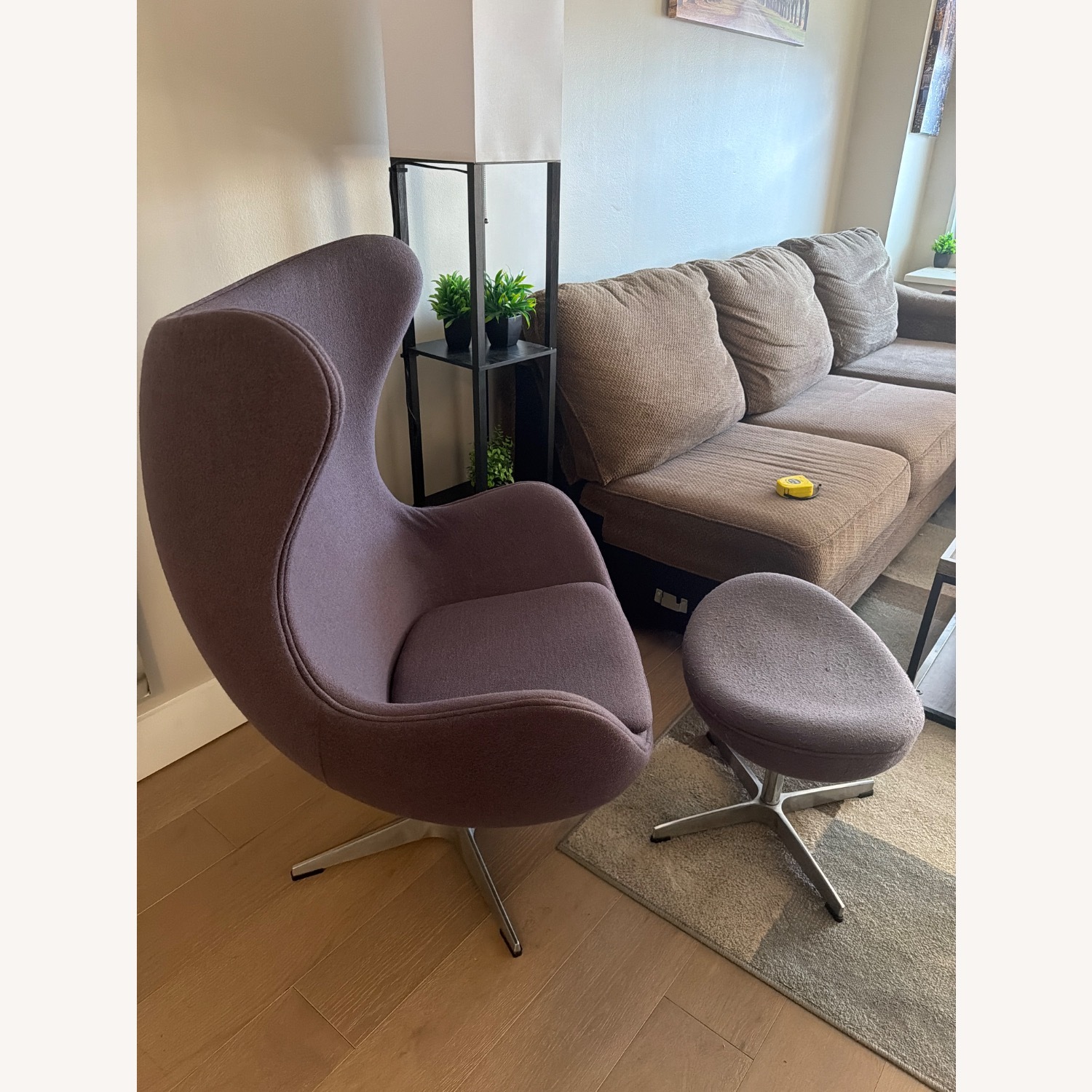 Purple Fabric Accent Chair - image-3