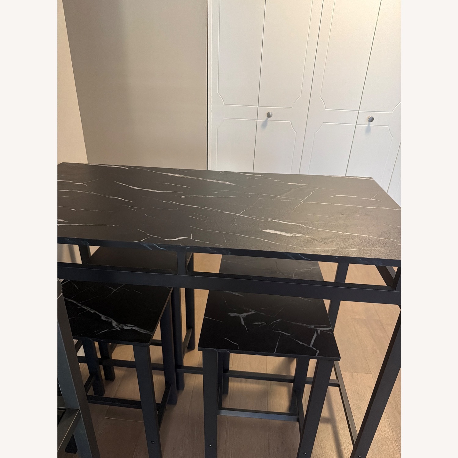 Light Gray Wood Dining Set - image-2