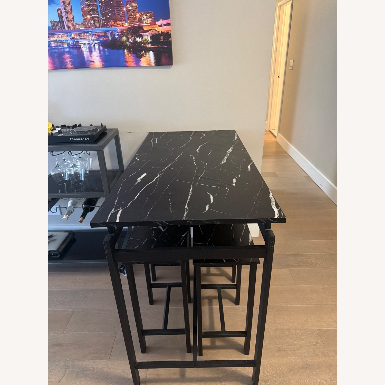 Light Gray Wood Dining Set - image-3