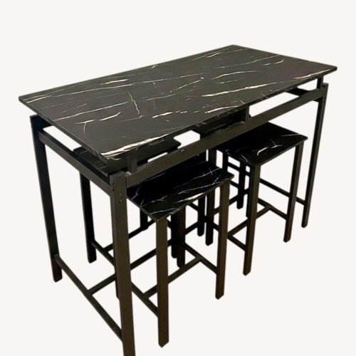 Used Light Gray Wood Dining Set for sale on AptDeco