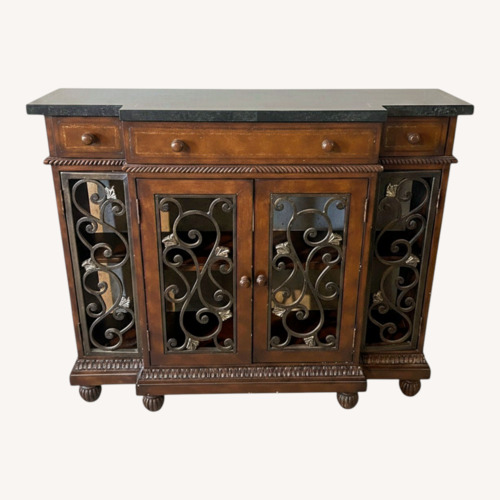 Used Horchow Dark Brown Marble Sideboard for sale on AptDeco
