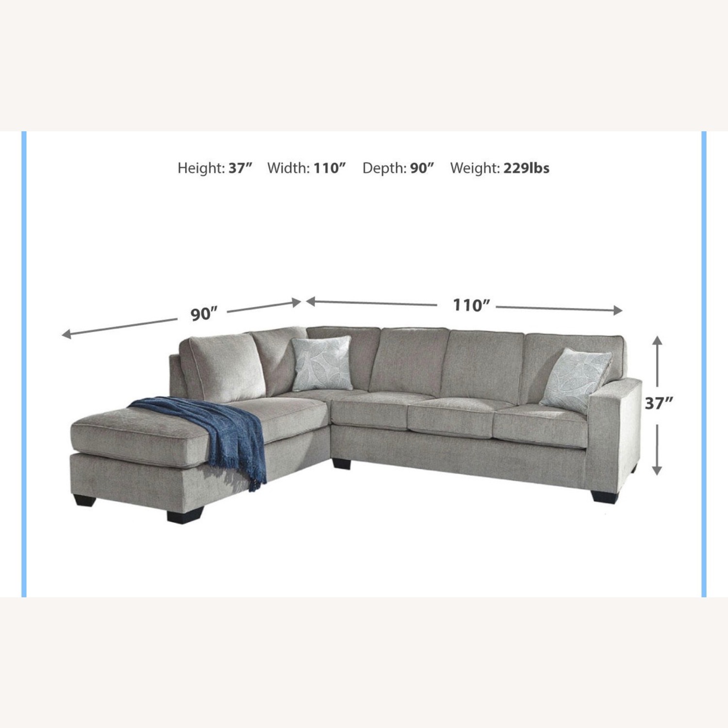 Ashley Furniture Altari Light Gray 2 Piece Sectional - image-6
