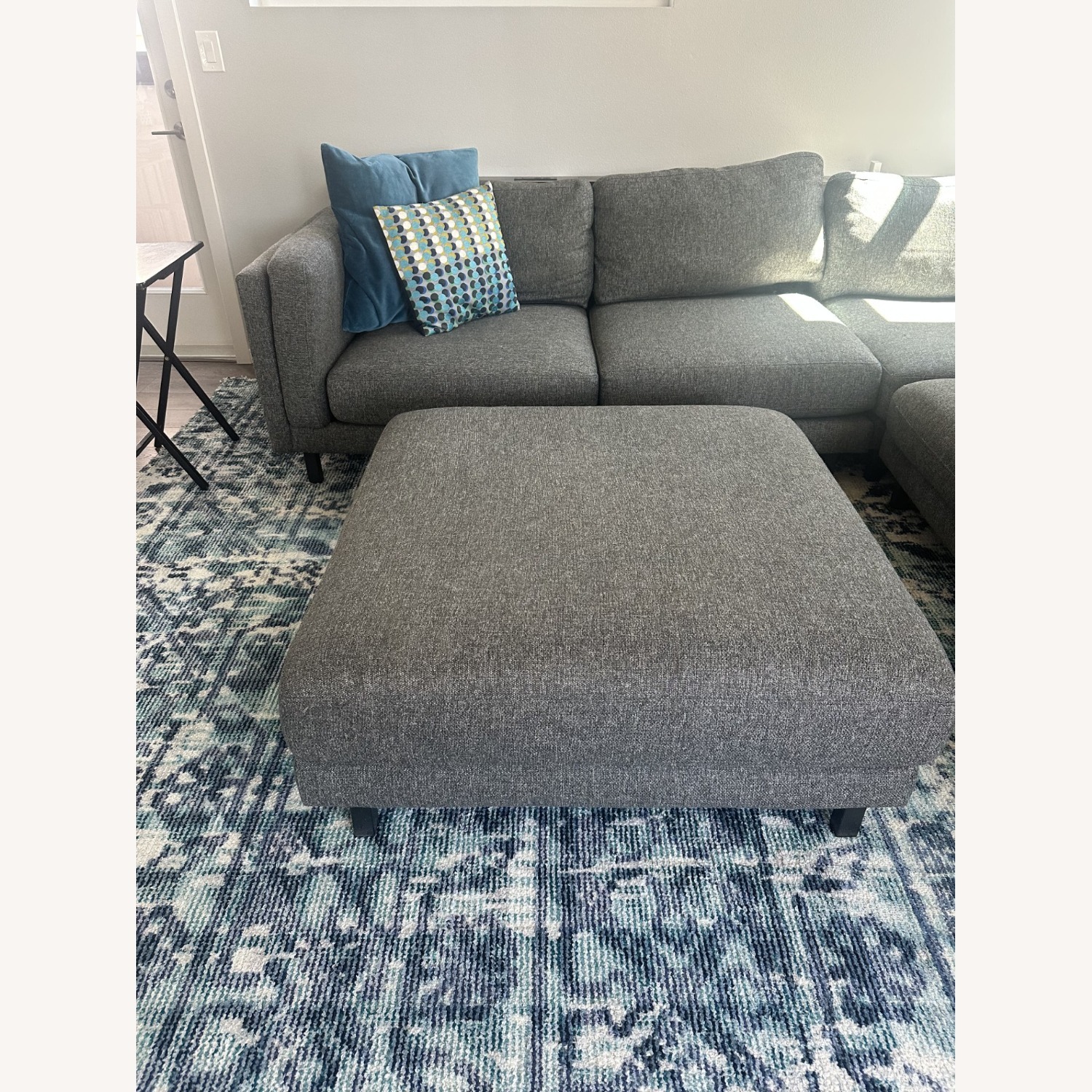 Room & Board Dark Gray Sectional and Ottoman - image-2