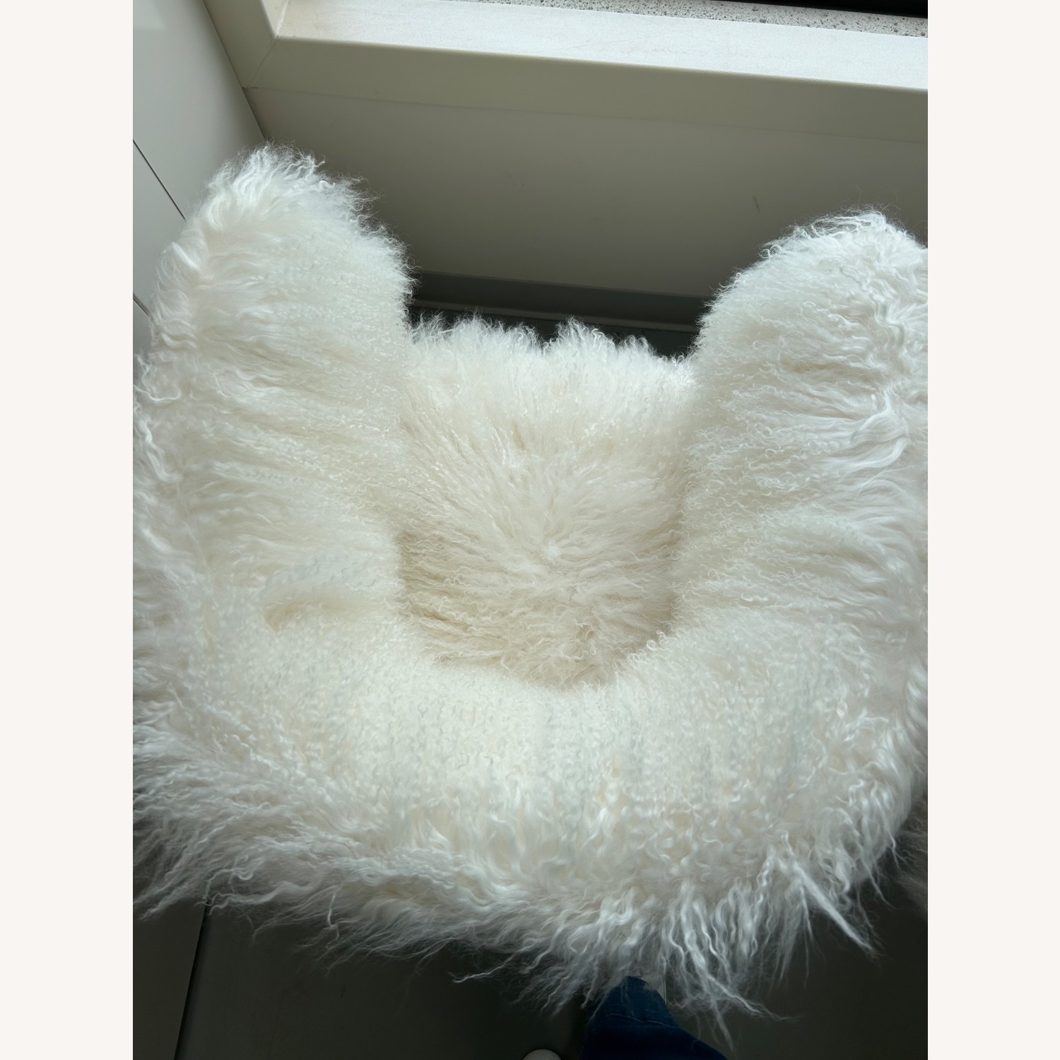 Interlude Darcy Chairs Ivory Curly Sheepskin - image-10