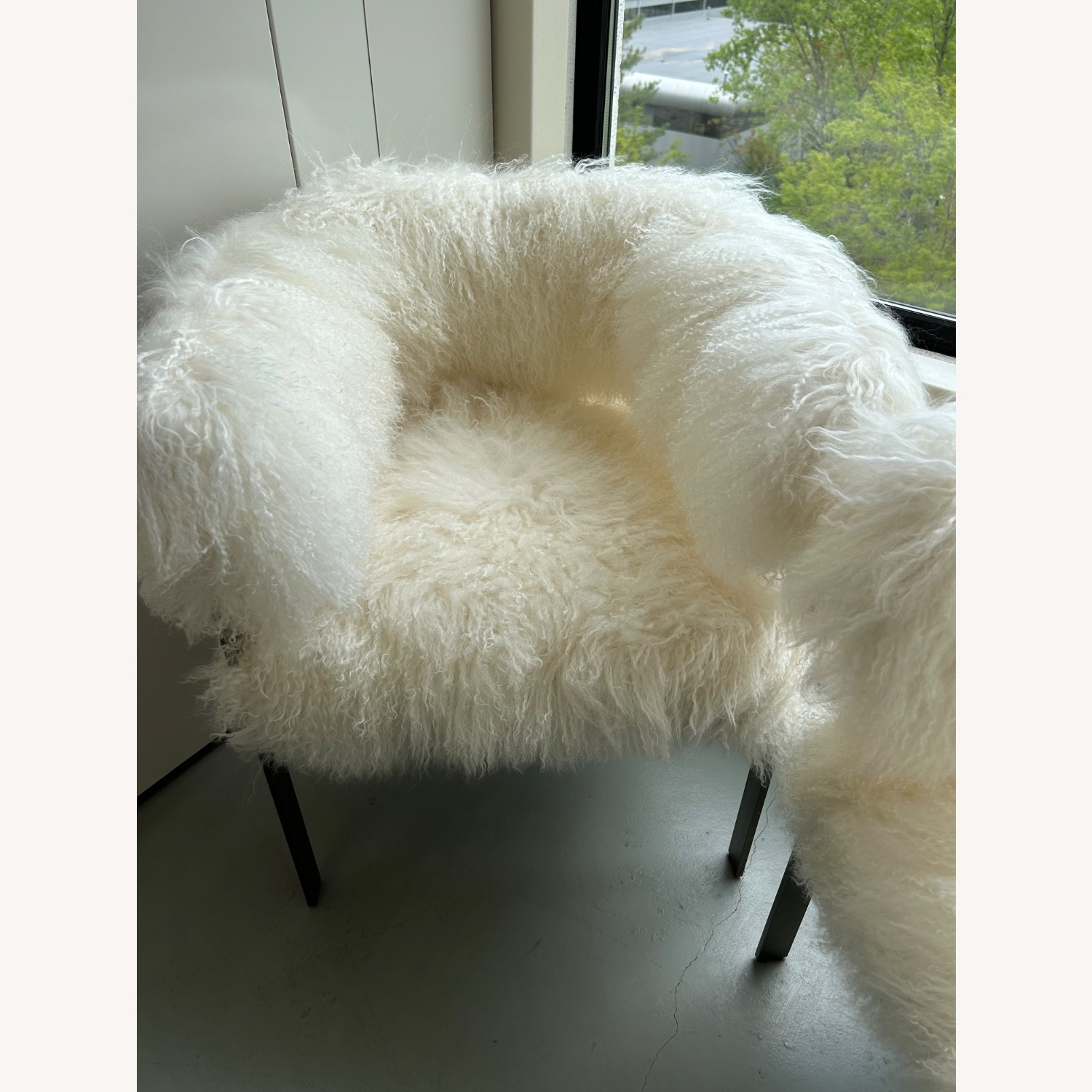 Interlude Darcy Chairs Ivory Curly Sheepskin - image-16