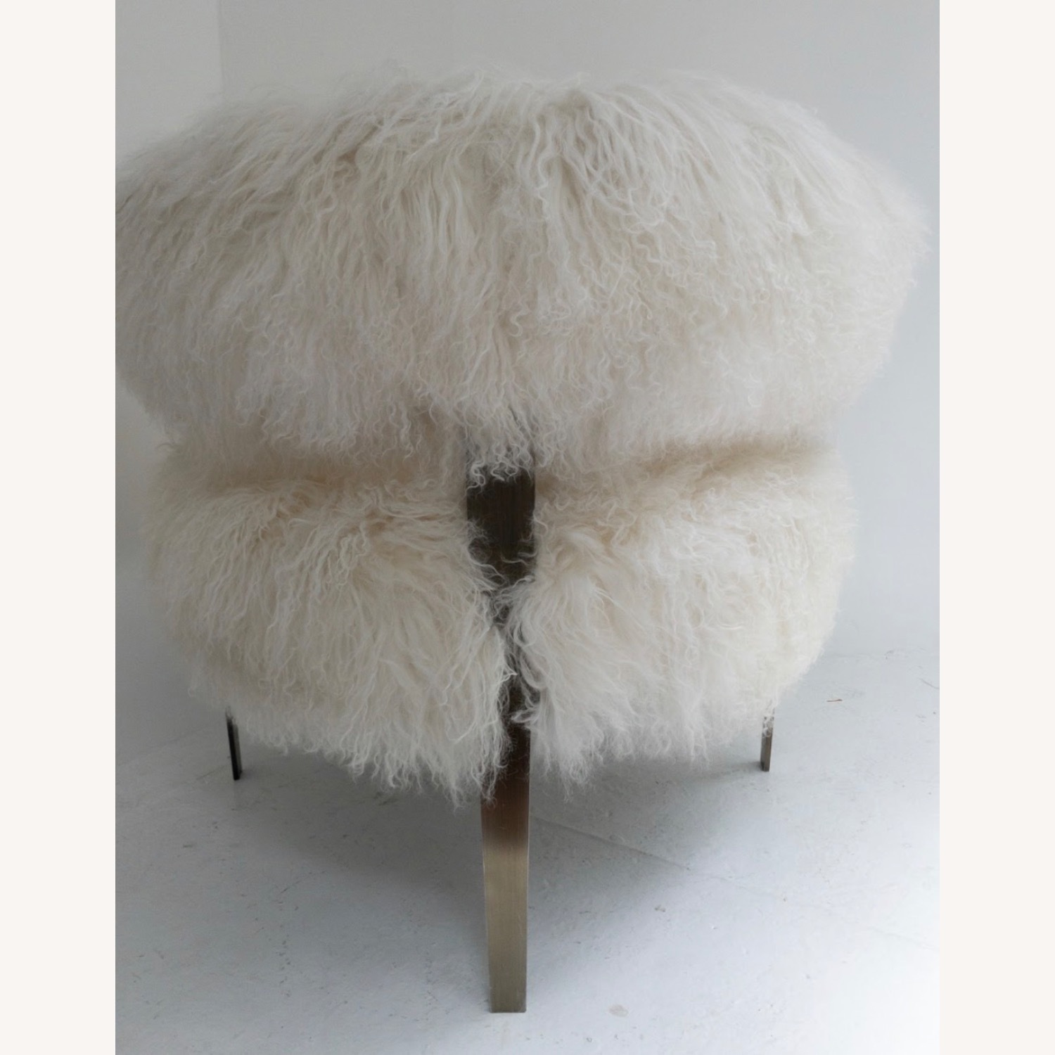 Interlude Darcy Chairs Ivory Curly Sheepskin - image-2