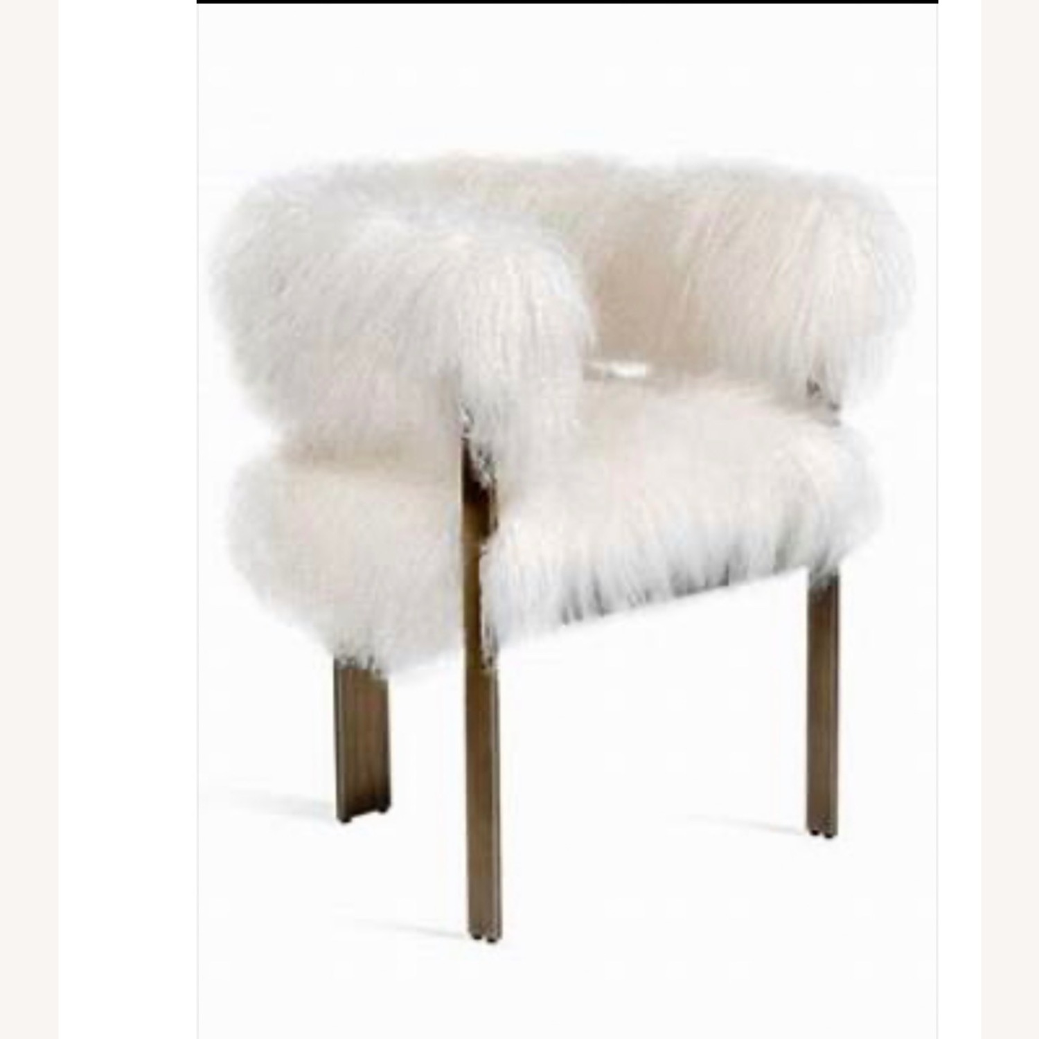 Interlude Darcy Chairs Ivory Curly Sheepskin - image-3