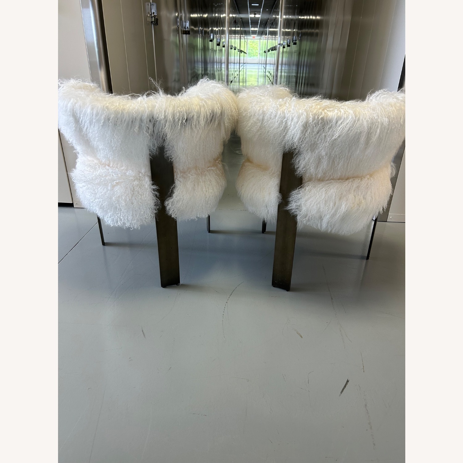 Interlude Darcy Chairs Ivory Curly Sheepskin - image-12