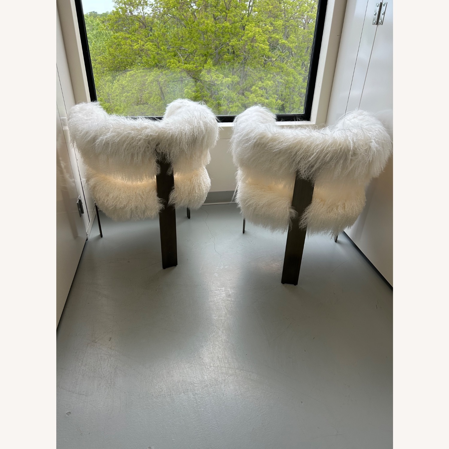 Interlude Darcy Chairs Ivory Curly Sheepskin - image-14