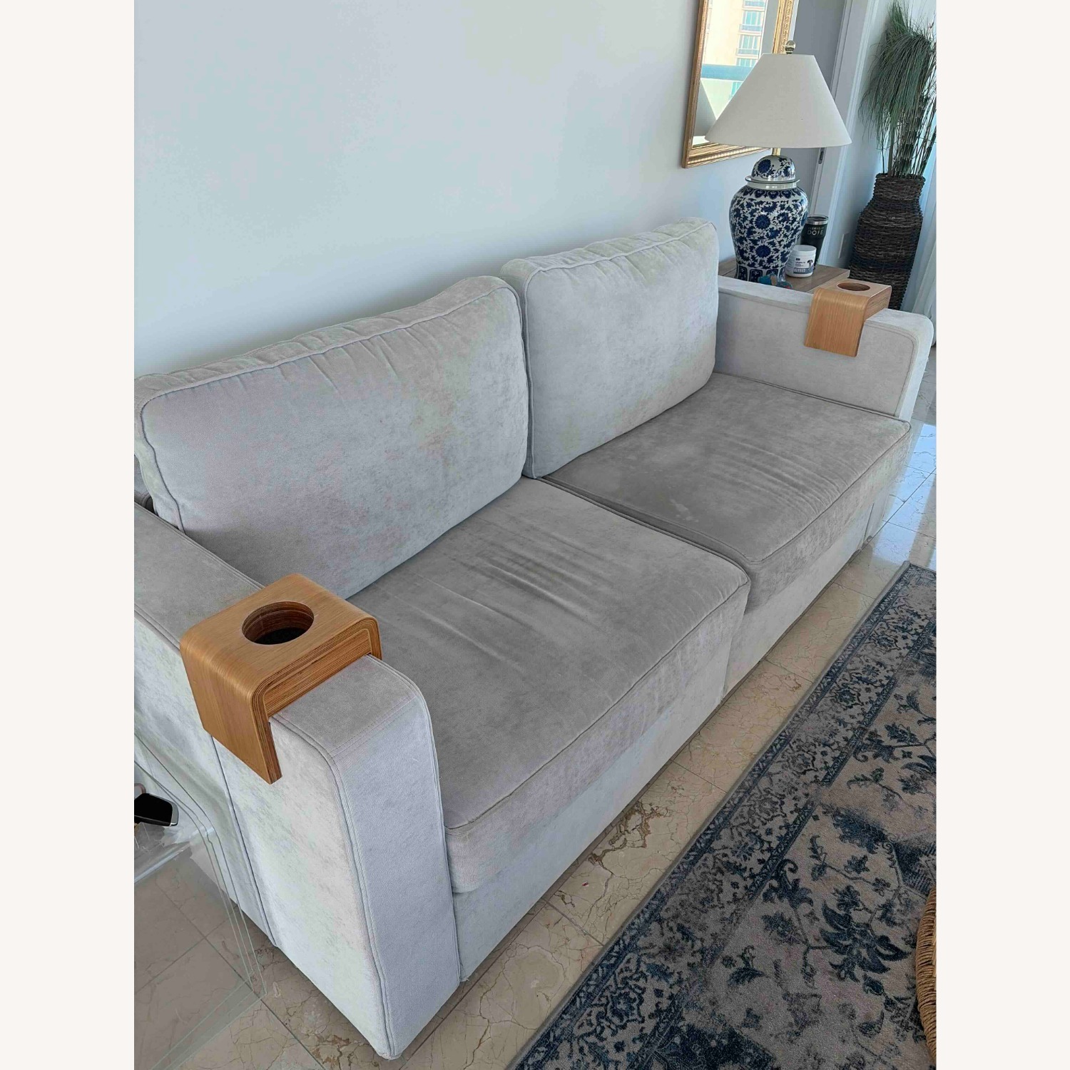 LoveSac Light Gray Velvet 3+ Piece Sectional  - image-2