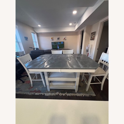 Used White Metal Dining Table for sale on AptDeco
