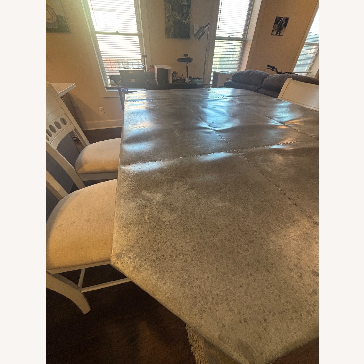 White Metal Dining Table - image-9