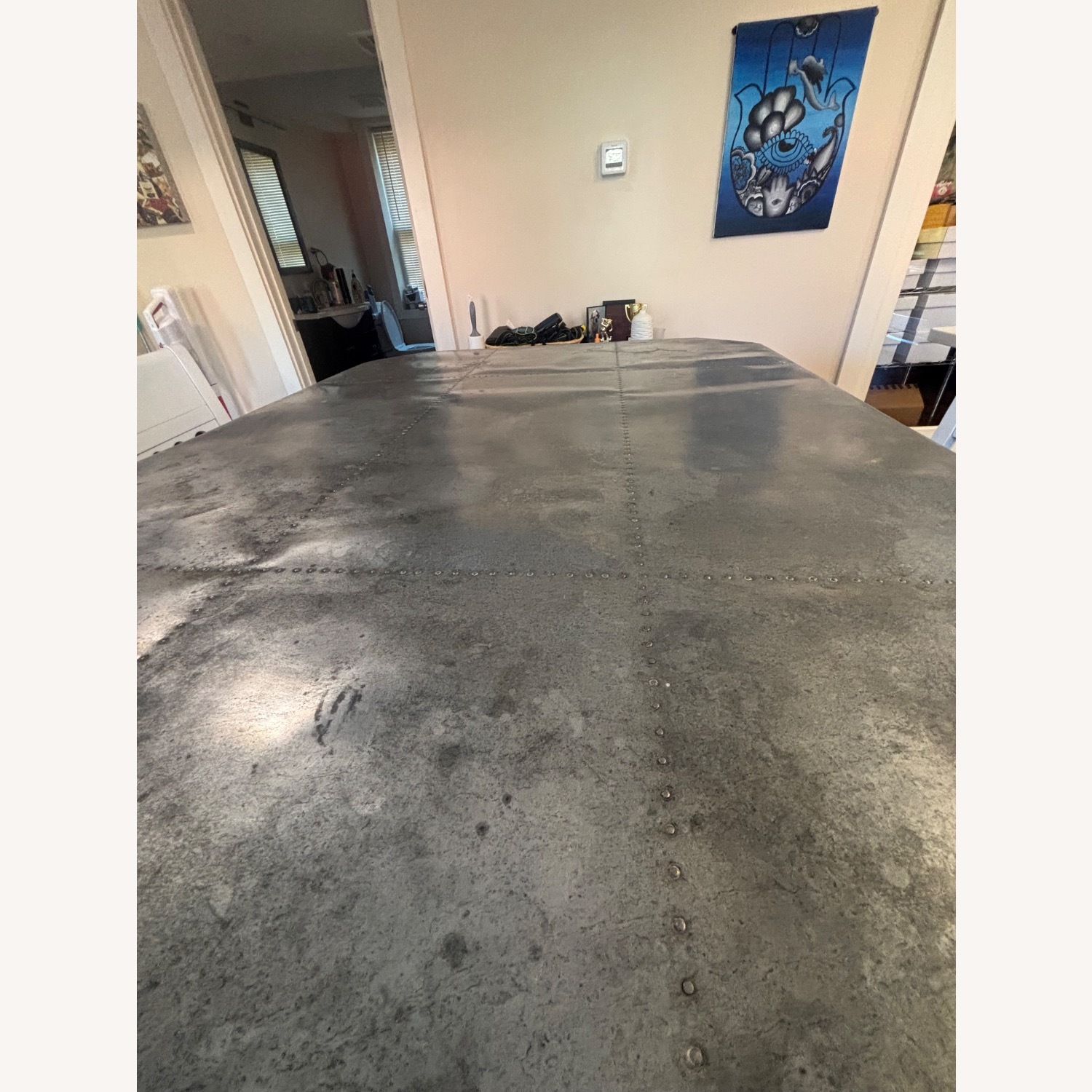 White Metal Dining Table - image-6
