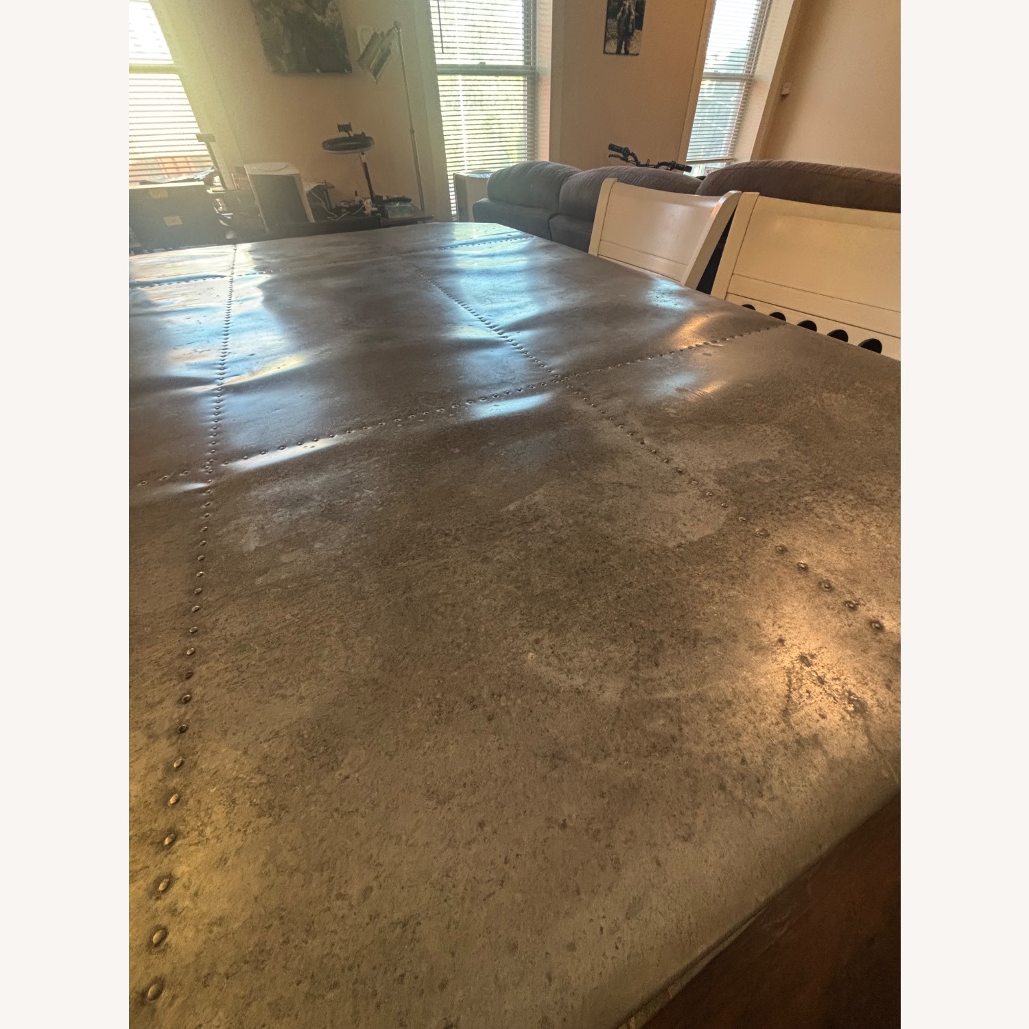 White Metal Dining Table - image-10