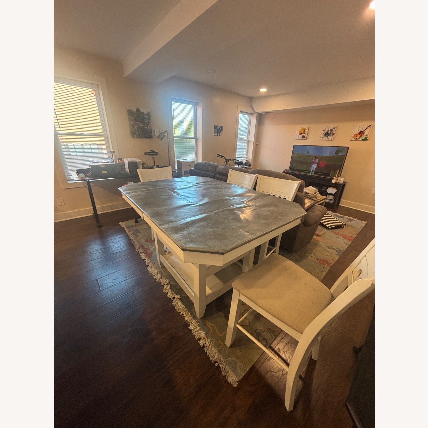 White Metal Dining Table - image-2