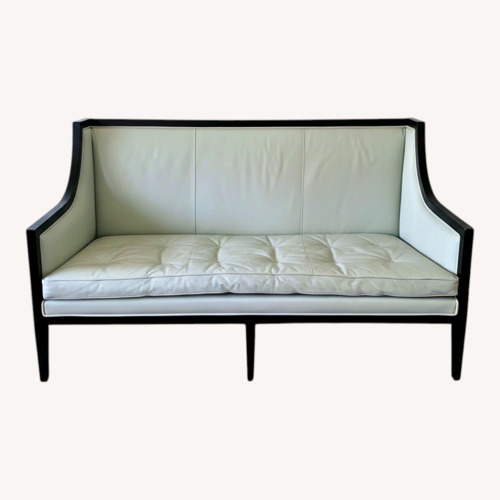 Used Oly Studio Light Gray Leather 2 Seater Sofa for sale on AptDeco