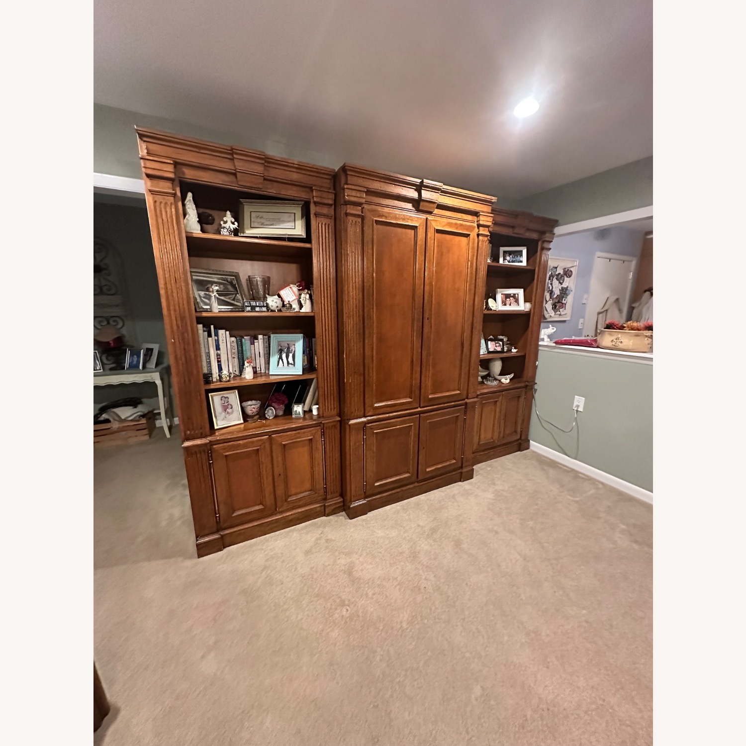 Bloomingdale's Dark Brown Wood Wall Unit - image-5