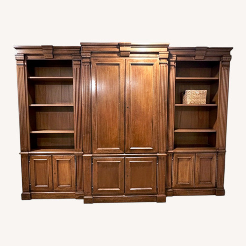 Used Bloomingdale's Dark Brown Wood Wall Unit for sale on AptDeco