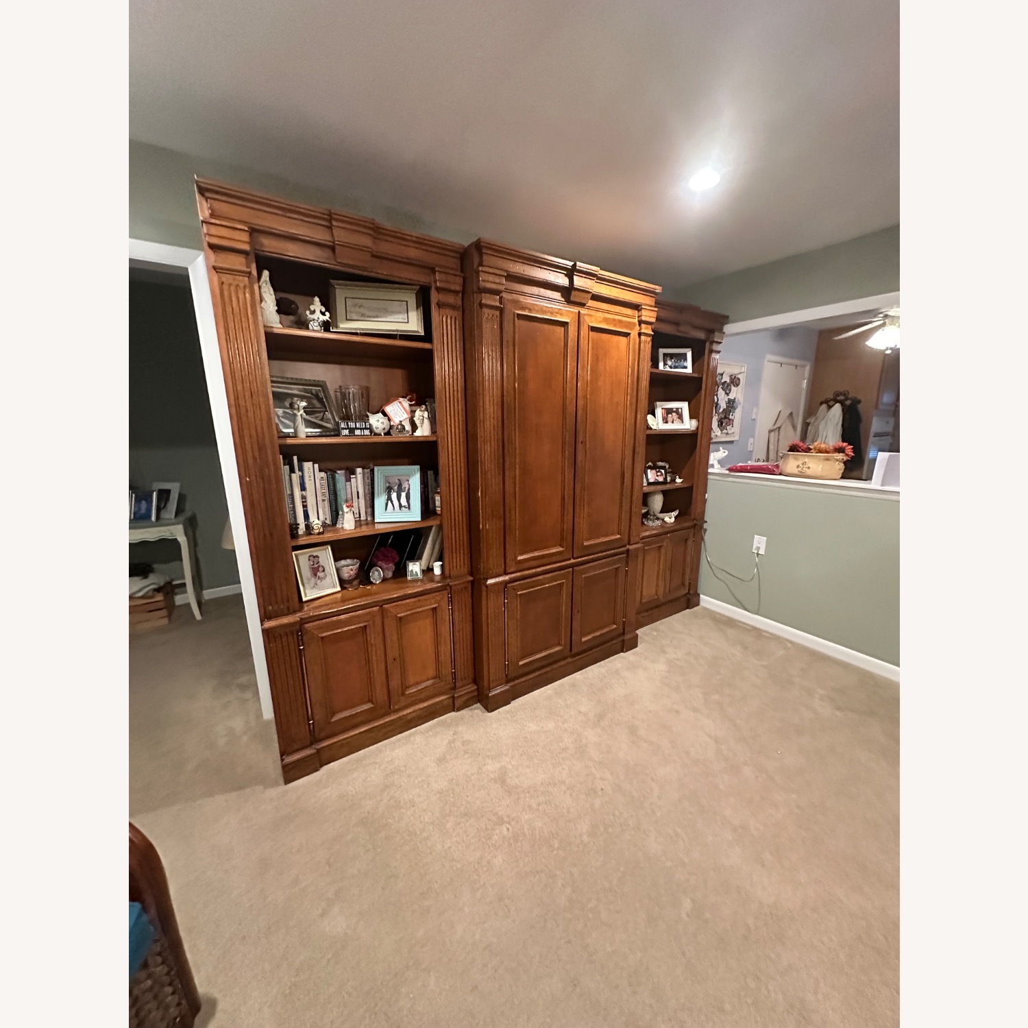 Bloomingdale's Dark Brown Wood Wall Unit - image-4