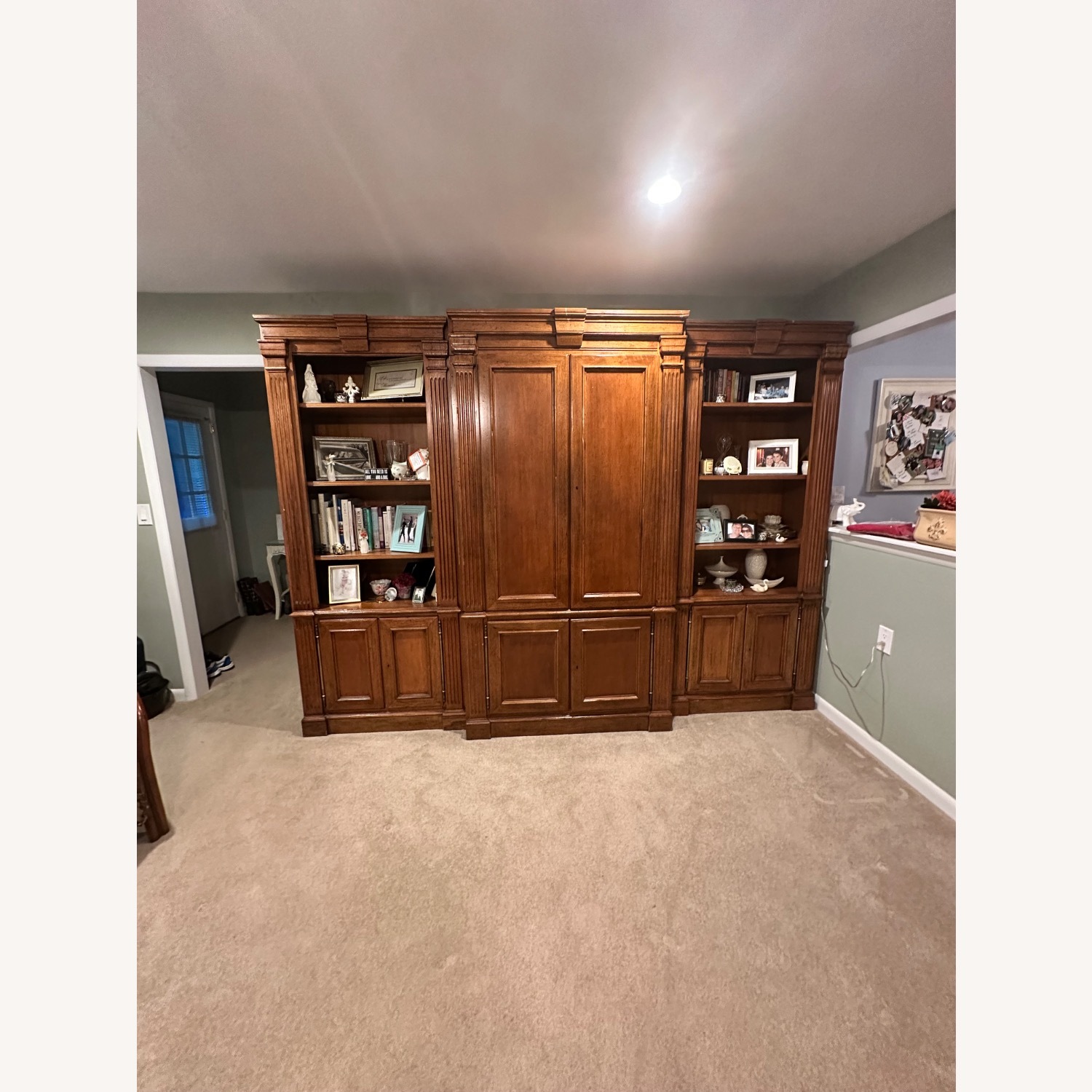 Bloomingdale's Dark Brown Wood Wall Unit - image-1