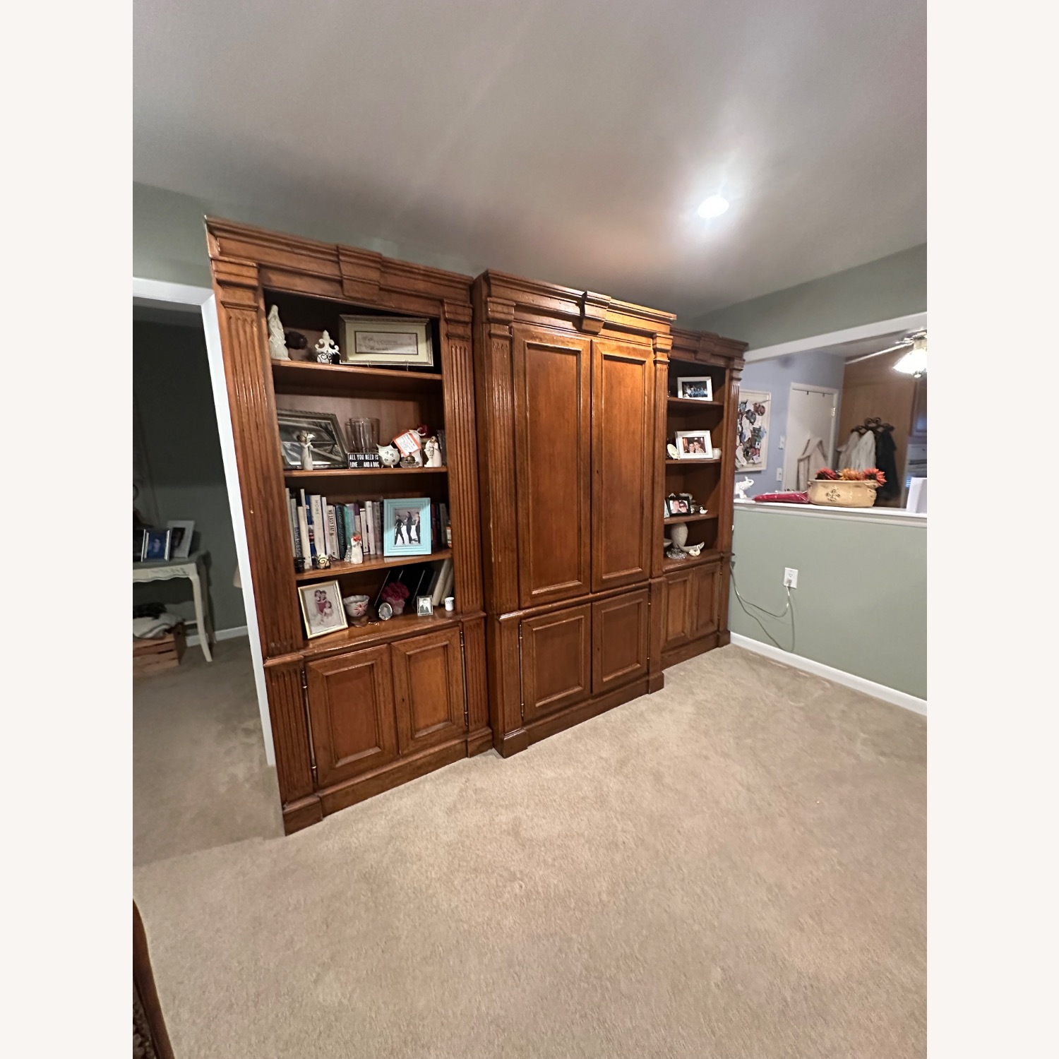 Bloomingdale's Dark Brown Wood Wall Unit - image-3