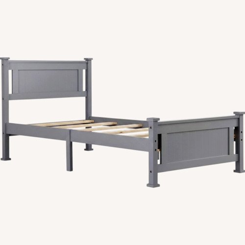 Used Amazon Light Gray Wood Twin Bed for sale on AptDeco