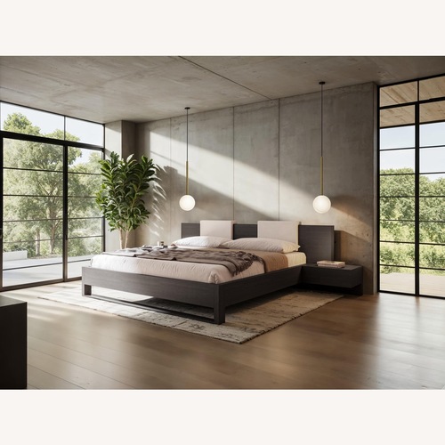 Used Modloft Modern Platform King Bed in Dark Wood for sale on AptDeco