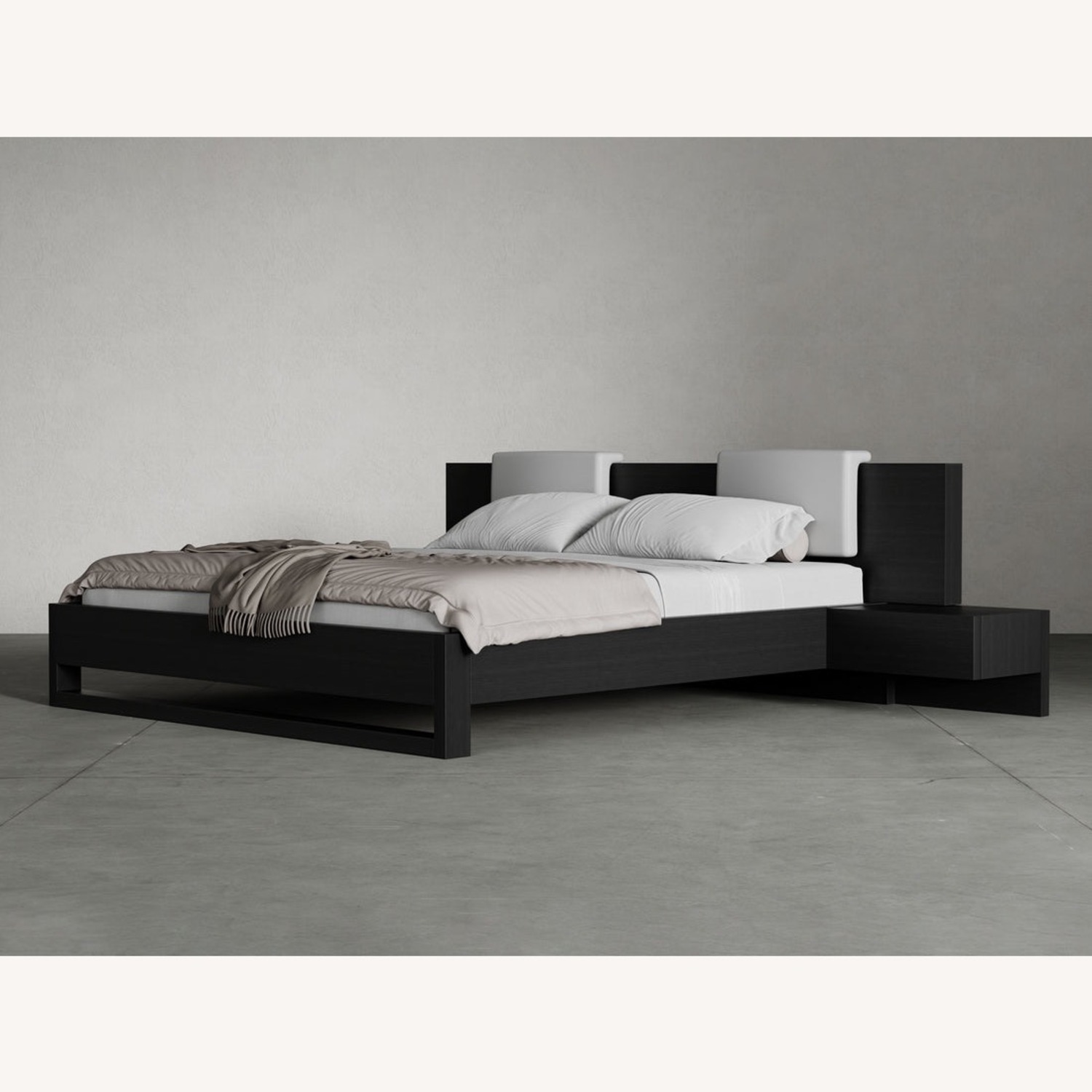 Modloft Modern Platform King Bed in Dark Wood - image-3