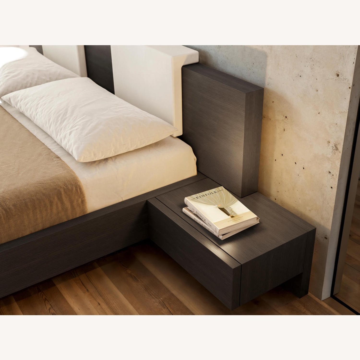 Modloft Modern Platform King Bed in Dark Wood - image-2