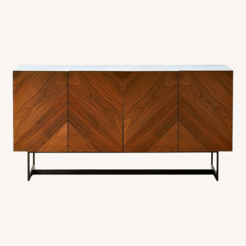 Used CB2 Suspend 57" Walnut Console with Marble for sale on AptDeco