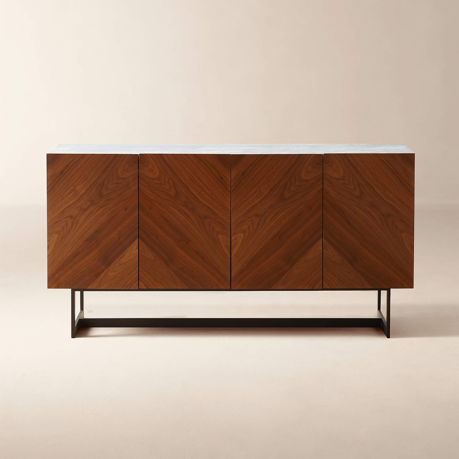 CB2 Suspend 57" Walnut Console with Marble - image-4