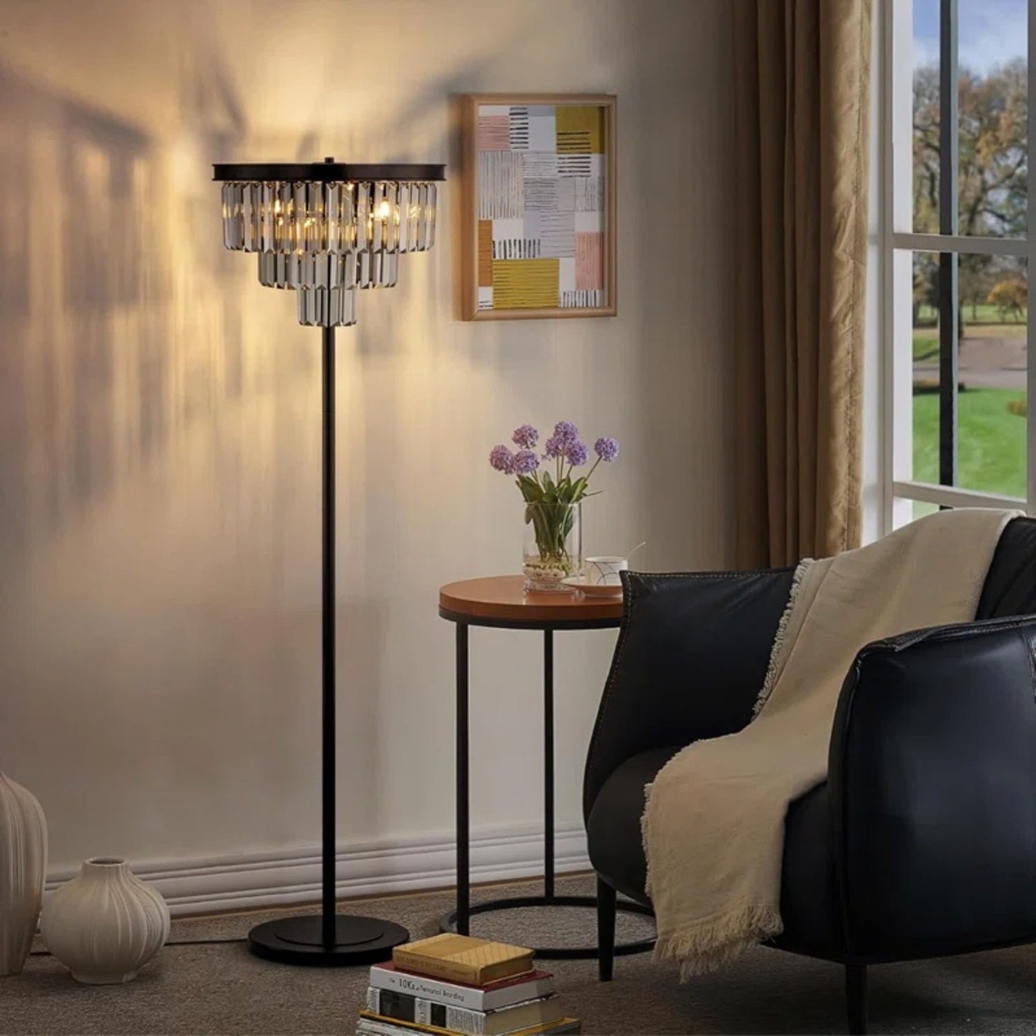 Wayfair Modern Luxury Crystal Floor Lamp  - image-4