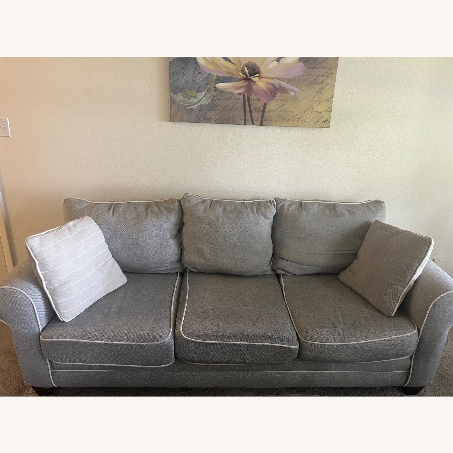 Casual Living Light Gray Fabric 3+ Seater Sofa - image-3