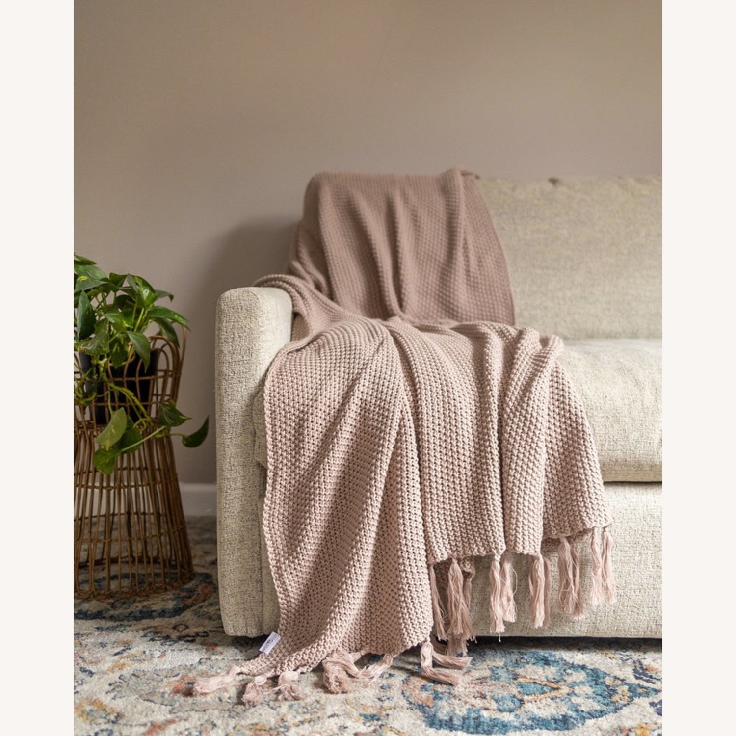 Pink Cotton Throw - image-2