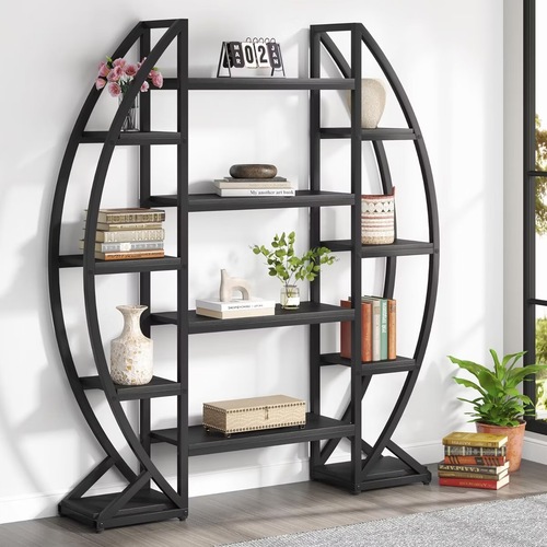 Used Target 55” Oval Bookshelf Industrial 5-Tier Etagere for sale on AptDeco