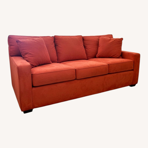 Used Orange Suede Sleeper Sofa for sale on AptDeco