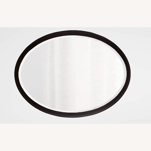 Used Crate & Barrel Colette Espresso Oval Wall Mirror for sale on AptDeco